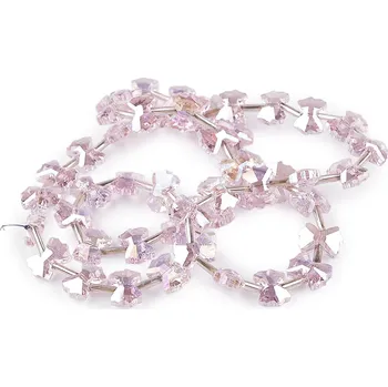 Korálek Skleněné korálky broušené mašličky a hladké tyčky na drátku, velké, 2 pudrová