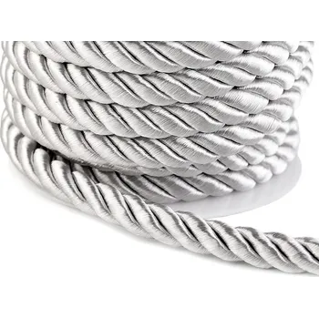 Šňůra kroucená Ø10 mm, střední, 1 stříbrná