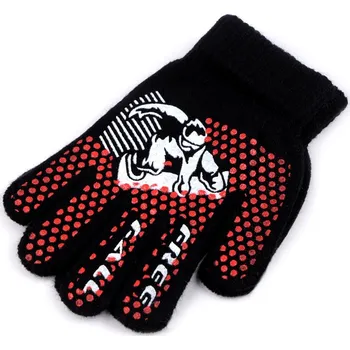 Rukavice Chlapecké pletené rukavice s gumovým potiskem, střední, 1 červená