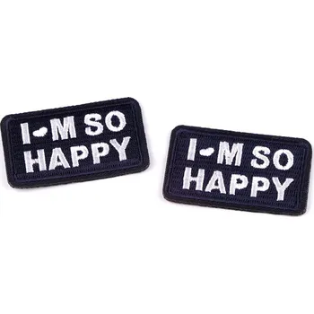 Nášivka Nažehlovačka I´m so happy, střední, 2 modrá tmavá