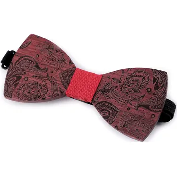 Motýlek Dřevěný motýlek, střední, 13 hnědá koňak červená