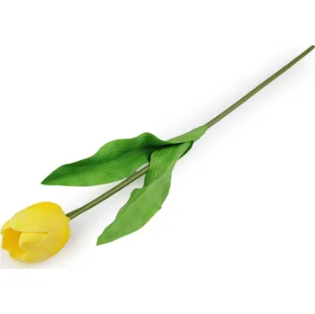 umělá květina Umělý tulipán dlouhý, střední, 2 žlutá