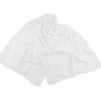 Šála Letní šátek / šála / pléd jednobarevný 85x180 cm, střední, 1 bílá