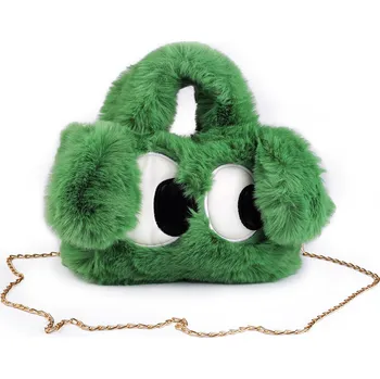 Kabelka Dívčí plyšová kabelka 25x16 cm, velké, 2 zelená