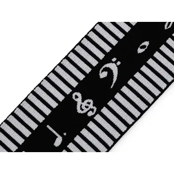 Pruženka měkká šíře 60 mm noty, střední, černá bílá