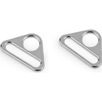 Trojúhelníkový kovový průvlek šíře 25 mm, střední, 1 nikl