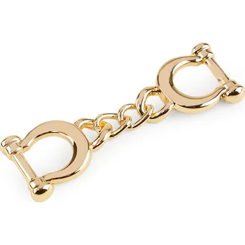 Kovová spona / ozdoba průvlek 10 mm, velké, zlatá klasik