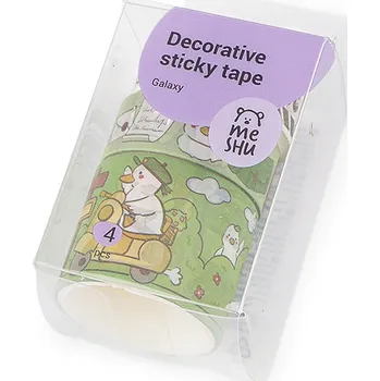 Washi ozdobná lepicí páska dětské motivy sada, střední, 3 zelená sv.