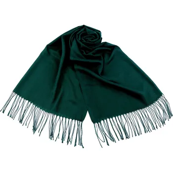Šála Šátek / šála jednobarevná s třásněmi 65x175 cm, velké, 3 zelená tmavá