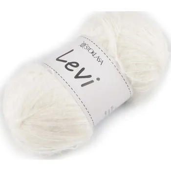 Příze Připlétací a pletací příze Levi 50 g, střední, 2 krémová nejsvět.