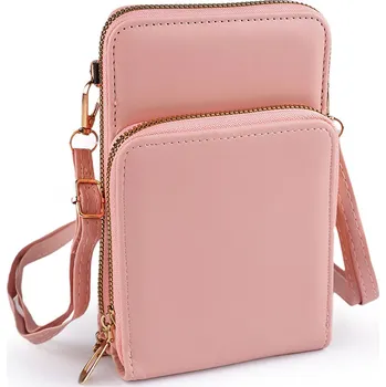 Peněženka Peněženka s kapsou na mobil přes rameno crossbody 11,5x18 cm, velké, 3 pudrová