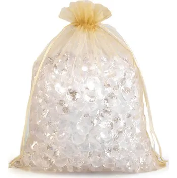 Dárkový pytlík 21x29 cm organza, střední, 1 zlatá sv.