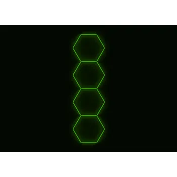 LED panel Kompletní LED hexagonové svítidlo zelené, rozměr: 4 elementy 97 x 327 cm