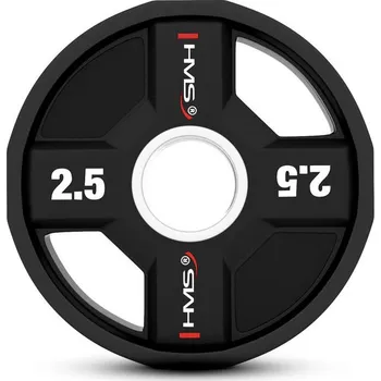 HMS Olympijský polyuretanový kotouč HMS TPC02 2,5kg BÍLÁ|ČERNÁ