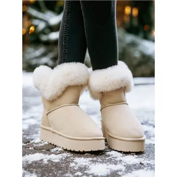 Dámská móda Sinsay - Kotníkové boty z umělého semiše - béžová - 173FW-02X - 173FW-02X-37