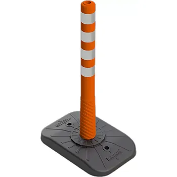 Plotový sloupek Oranžový plastový (PVC) dopravní výstražný sloupek FLOMA WP38 - průměr 8 cm, výška 100 cm