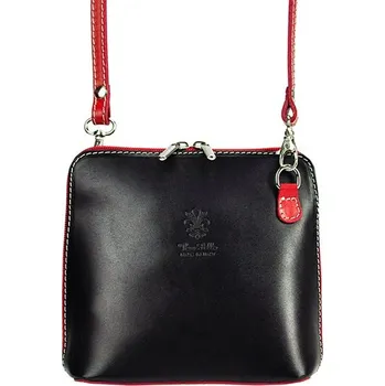 Kabelka Barberinis Kožená crossbody kabelka Vera Pelle 1702 MULTI černá / červená