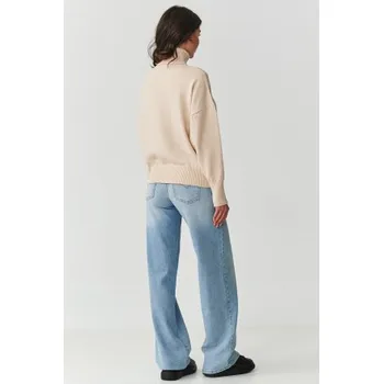 Dámská móda Dámský svetr Makadamia S165 krémový Krémová One size