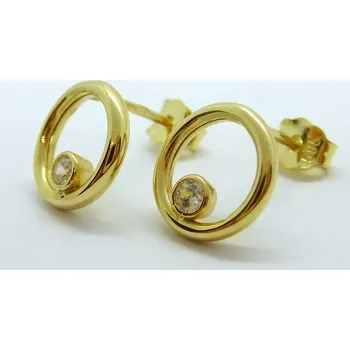 Náušnice Klenoty Budín Dámské peckové zlaté náušnice na puzetku se zirkony kroužky 585/1,03gr HK2365 (Klenoty Budín Dámské peckové zlaté náušnice na puzetku se zirkony kroužky 585/1,03gr HK2365)
