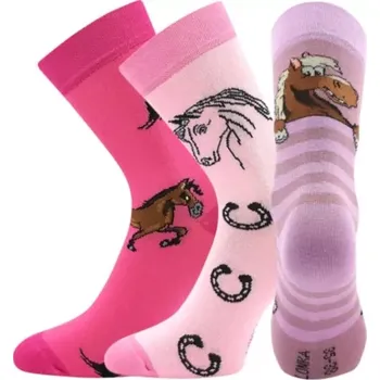 Ponožky MIX 3páry - Koníci (Ponožky s koněm)
