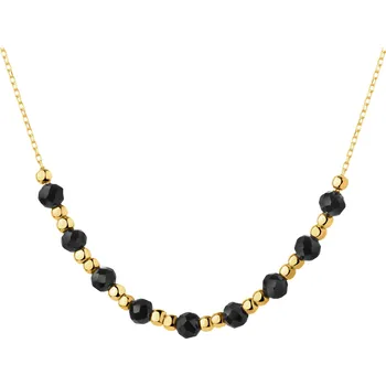 Náhrdelník Zlatý náhrdelník se syntetickými onyxy - kuličky - AP542-5955