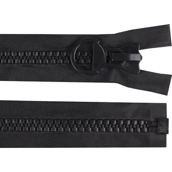Zip Kostěný zip extra velký No 20 délka 80 cm, 90 cm, střední, 1 (80 cm) černá