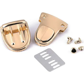 Sada zapínání na tašku 30x40 mm, velké, zlatá klasik