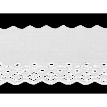 Krajka Madeira - štykování šíře 95 mm, střední, bílá