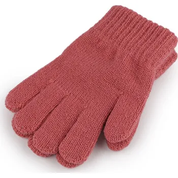 Rukavice Dětské pletené rukavice, střední, 5 korálová světlá