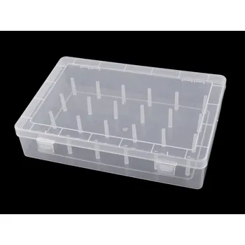 Úložný box Plastový box na 24 ks nití, střední, transparent