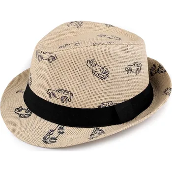 Klobouk Dětský letní klobouk / slamák auta, střední, 13 (vel. 54) přírodní