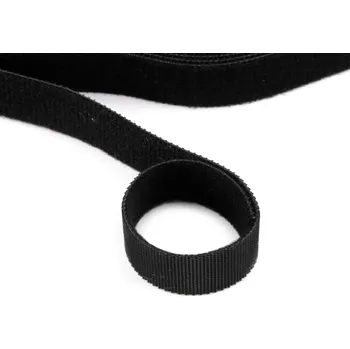 Zip Nízkoprofilový suchý zip šíře 20 mm oboustranný, pro domácnost a zahradu, střední, černá