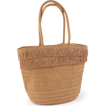 Klobouk Dámský letní klobouk / slamák a taška sada, velké, 2 hnědá přírodní