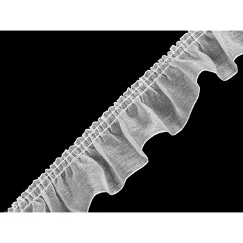 Volánek organzový šíře 40 mm, střední, bílá