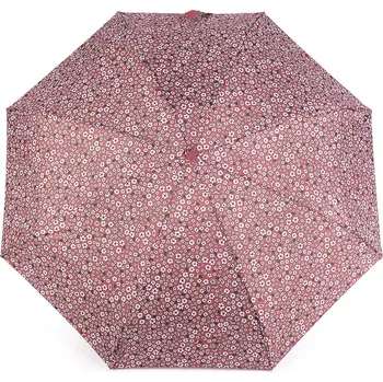 Deštník Dámský mini skládací deštník, střední, 5 starorůžová sv. květy