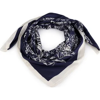 Šátek Saténový šátek 90x90 cm, velké, 4 modrá tmavá