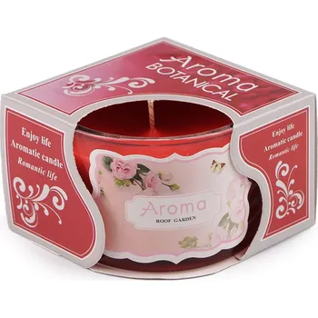 Svíčka Vonná svíčka ve skle 80 g, střední, 4 (Roof garden) červená