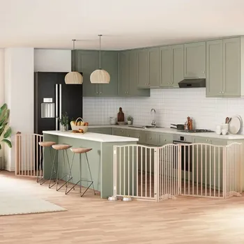 ohrádka pro psa zahrada-XL Zábrana pro psy s dvířky skládací 6 panelů 480 cm topol 3155613