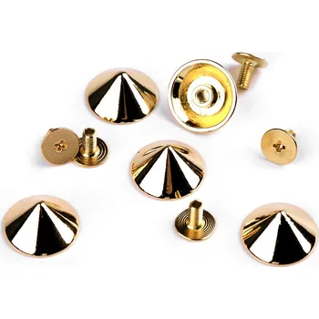 Ozdobný šroubovací hrot / nýt / nožičky na kabelky Ø15 mm, střední, 2 růžové zlato