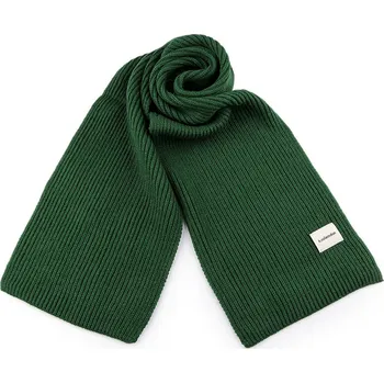 Šála Zimní šála pletená unisex 25x160 cm, velké, 3 zelená tm.