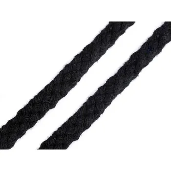 Oděvní šňůra na vak Ø8 mm splétaná, střední, 3 černá