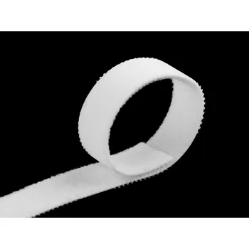 Nízkoprofilový suchý zip šíře 15 mm oboustranný, pro domácnost a zahradu, střední, 1 bílá