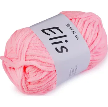 Příze Pletací žinylková příze Elis 100 g, střední, 4 (21) růžová sv.