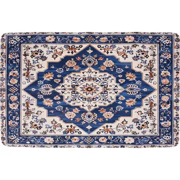 Koupelnová předložka SPA | ULTRASAVÁ křemelinová předložka | rychleschnoucí & protiskluzová | 80 × 50 cm | blue ornament Dedra