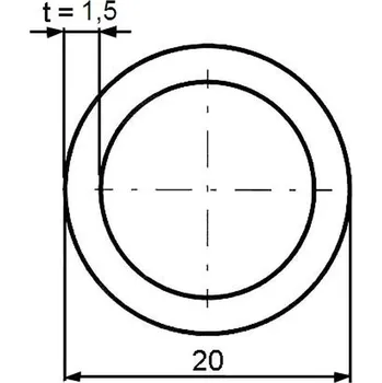Stavební profil Trubka konstrukční 20×1,5 mm – 6 m