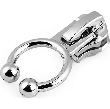 Zip Jezdec ke spirálovým zipům No 5 s ozdobou, střední, 2 nikl