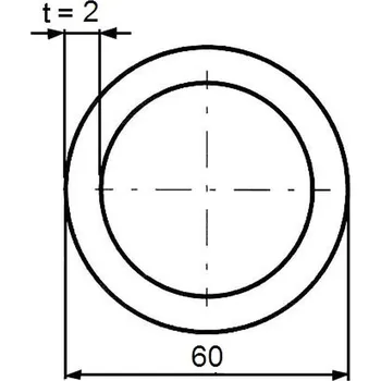 Stavební profil Trubka konstrukční 60×2 mm – 6 m