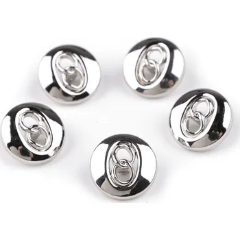 Knoflík Kovový knoflík velikost 28"; 36", střední, 1 (28") nikl