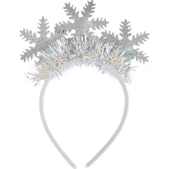 Čelenka do vlasů vločky, vánoční / párty, střední, 1 stříbrná