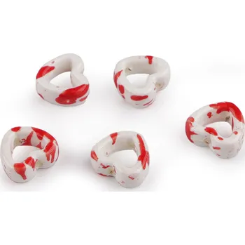 Dětské navlékací korálky Porcelánové korálky / komponenty k výrobě ozdob a přívěsků, střední, 2 bílo červená srdce